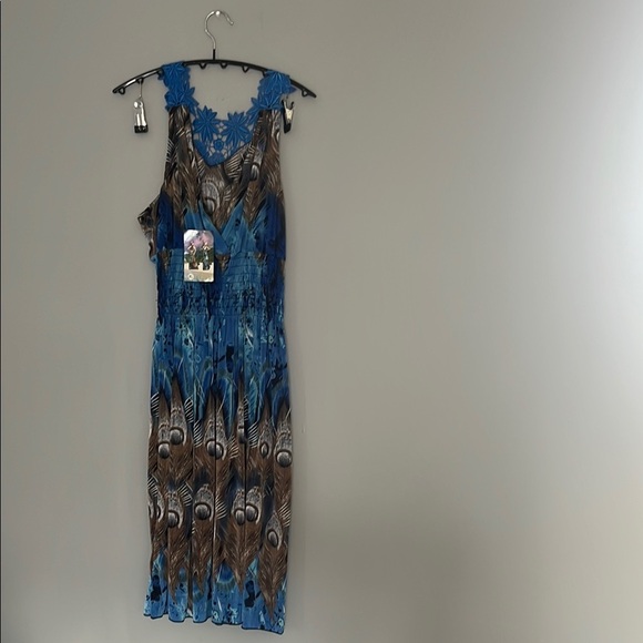 Blue and Brown Summer Dress - Picture 1 of 8